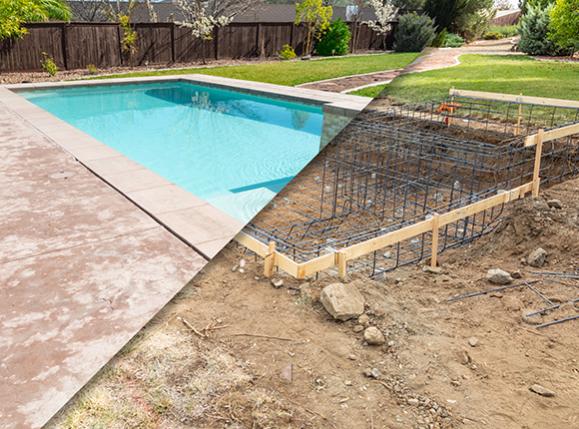 avant après construction piscine 